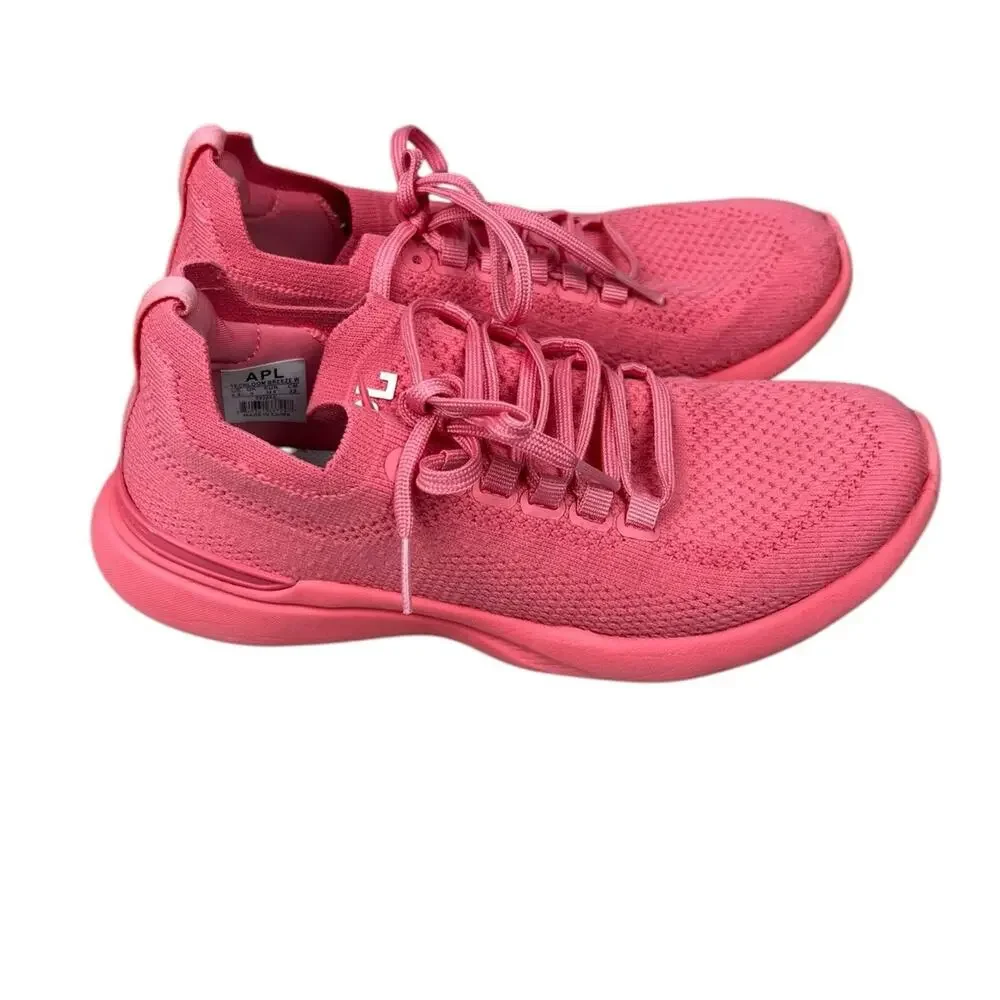 APL Womens Techloom Breeze Sneakers Size 5.5 Fire Coral Pink Running Shoes
